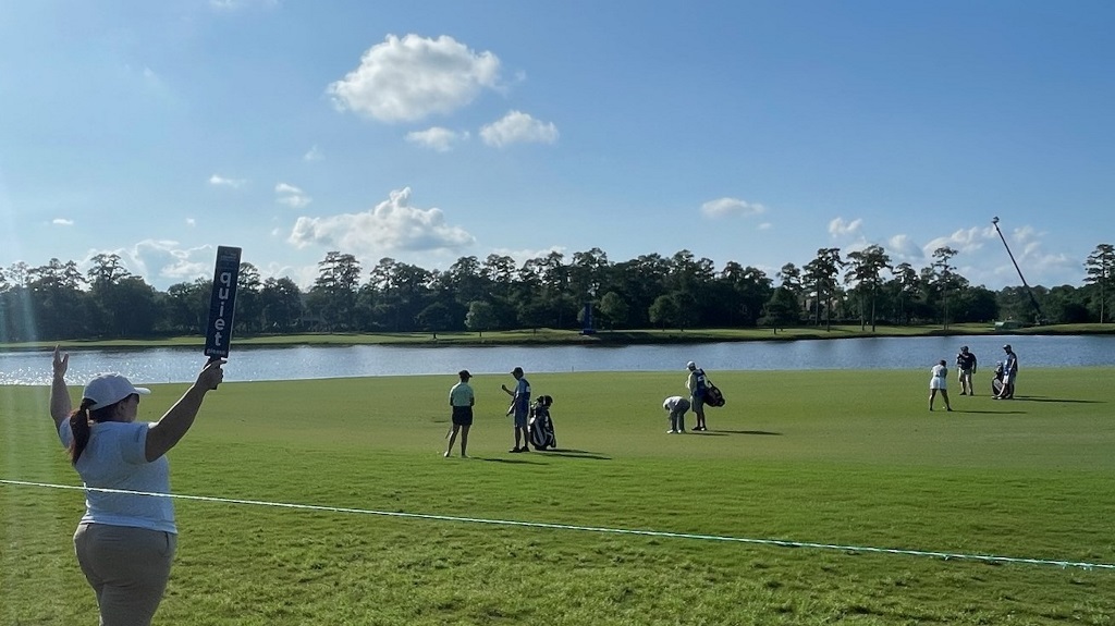 LPGA golfers at a beautiful lakeside golf course in Houston Texas