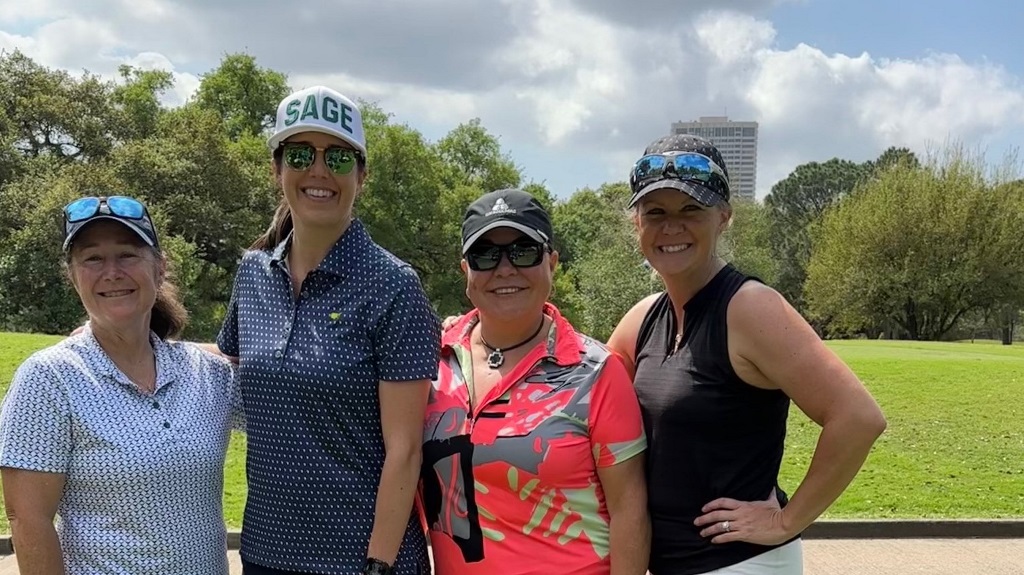 Four female golfers before playing a round of golf in Houston Texas