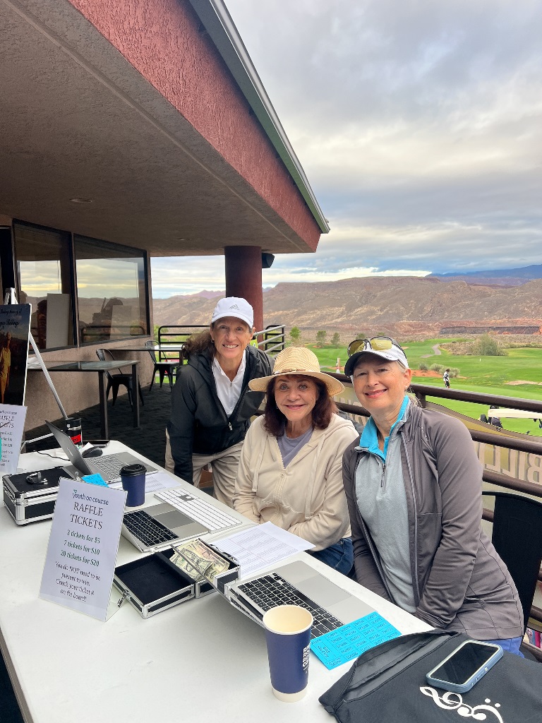 Joyce Billings Tourney - Susan, Keri & Karna selling Raffle Tix
