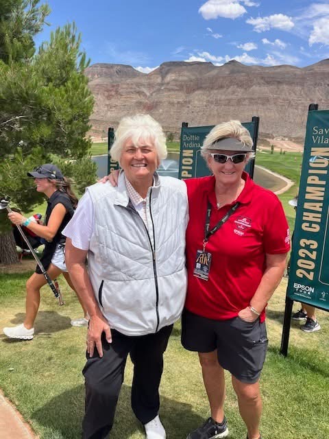 Kathy Butler with Laura Davies